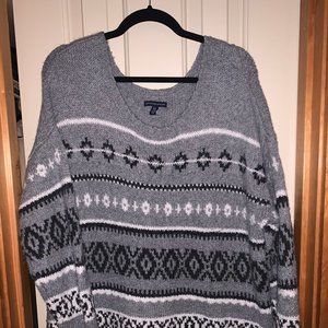 Gray American Eagle Fair Isle Sweater (XXL)